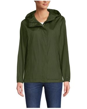 Lands' End Packable Water Resistant Upf 50 Windbreaker Jacket - Green