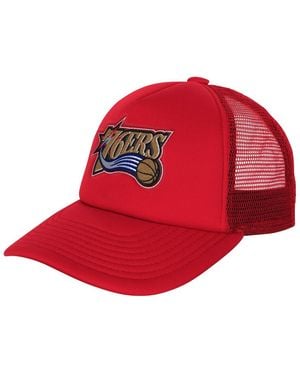 Mitchell & Ness Big Boy's And Girl's Philadelphia 76ers Core Evergreen Trucker Adjustable Hat - Red