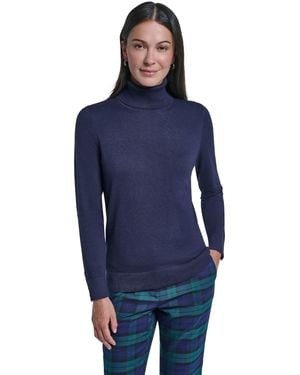 Tommy Hilfiger Fitted Long-sleeve Turtleneck Sweater - Blue
