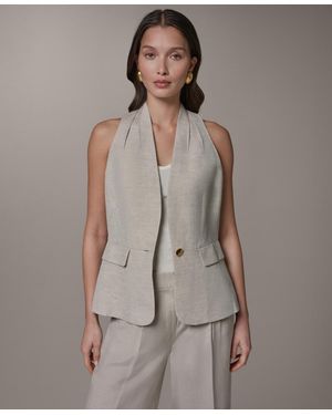 Donna Karan Collarless Vest - Gray
