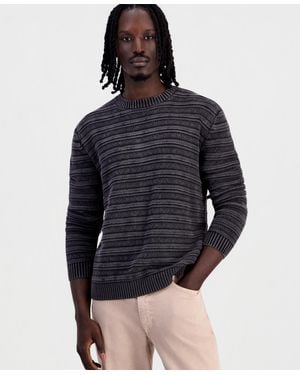 Sun & Stone Sun + Stone Acid-washed Textured Stripe Long-sleeve Sweater - Blue
