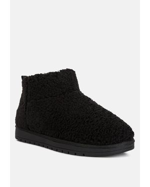 LONDON RAG Anatole Fleece Exterior Fluffy Boots - Black