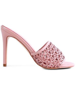 Rag & Co Tease Woven Stiletto Slide Sandal - Pink