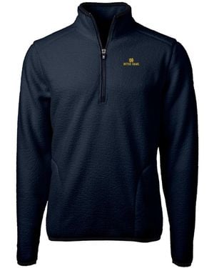 Cutter & Buck Notre Dame Fighting Irish Team Logo Cascade Eco Sherpa Fleece Quarter-zip Pullover Sweatshirt - Blue