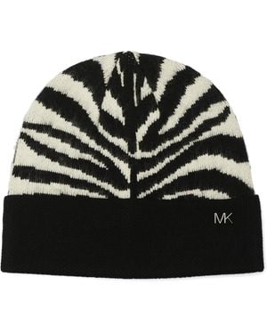 Michael Kors Michael Zebra Spine Cuff Beanie Hat - Black