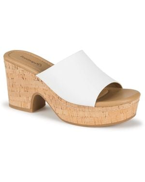 BareTraps Teah Slip-on Wedge Sandals - White
