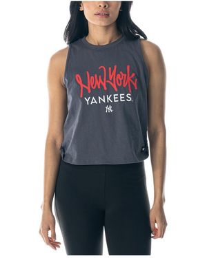 The Wild Collective New York Yankees Side Knot Tank Top - Blue
