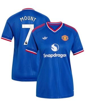 adidas Manchester United Mason Mount Striped Away Replica Jersey - Blue