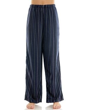 Roudelain Open Leg Flannel Sleepwear Pants - Blue