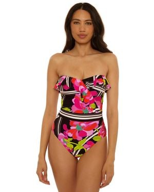 Trina Turk Bougainvillea Ruffle Detail One-piece Swimsuit - Red