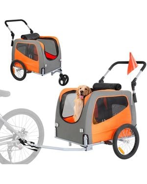 Cozito 2-in-1 Foldable Pet Bike Trailer & Stroller - White