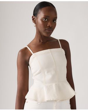 Levi's Anderson Sleeveless Cotton Flounce Top - Natural