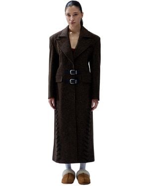 Pcfg Cashmere And Wool Blend Long Overcoat - Black