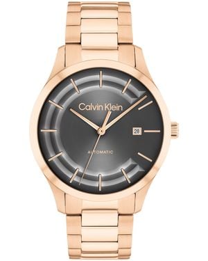Calvin Klein Iconic Automatic -tone Stainless Steel Bracelet Watch 40mm - Gray