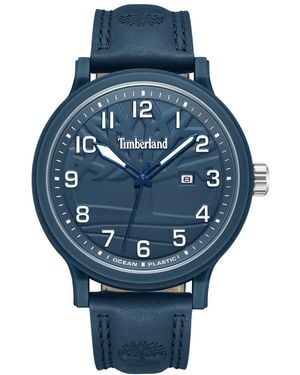 Timberland Quartz Driscoll Dark Genuine Leather Watch 46mm - Blue