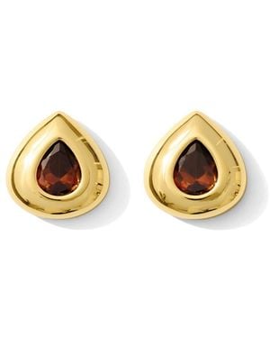 ALV Jewels Gold Finish Drop Crystal Studs Earrings - Metallic
