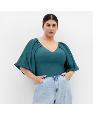 City Chic Plus Size Peta Top - Blue