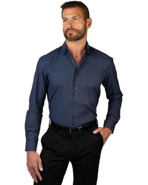 Vince Camuto Diamond Print Slim-fit Dress Shirt - Blue