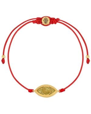 Karma and Luck Spirit S Innovation Evil Eye Peridot String Bracelet - Red