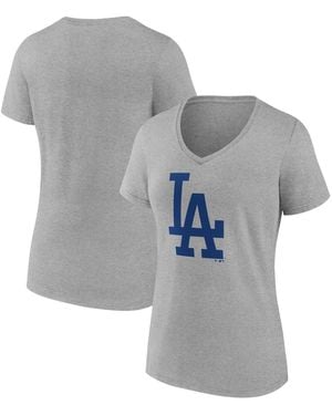 LOGO ATHLETIC Los Angeles Dodgers V-neck T-shirt - Gray