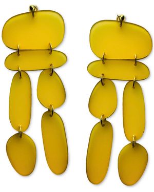 Swanky Designs Harlow Dangle Sculptural Earrings - Yellow