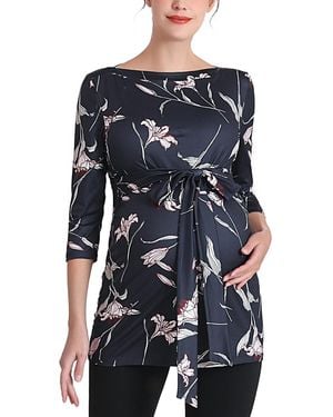 Kimi + Kai Kimi + Kai Maternity Aaira Boat Neck Top - Blue