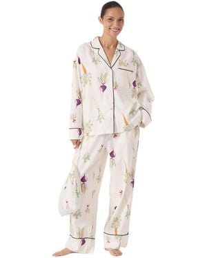 Hush Long Sleeve Brushed Cotton Pajamas - Natural