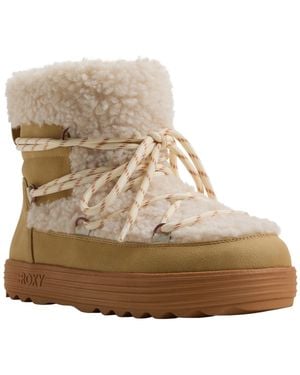 Roxy Hot Cocoa Lace-up Ankle Booties - Natural