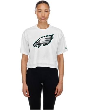 KTZ Philadelphia Eagles Mesh Cropped T-shirt - White