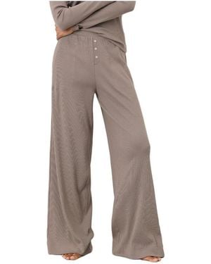 Pact Dream Rib Wide Leg Lounge Pant - Gray