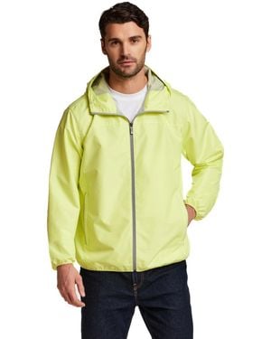 Weatherproof Hooded Water-resistant Lightweight Windbreaker Jacket - Green