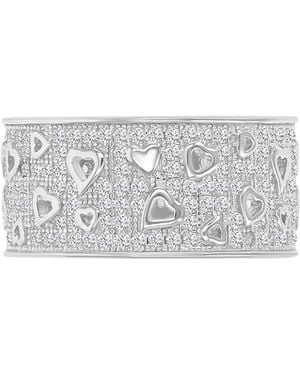 Macy's Heart Detail Cubic Zirconia Band Ring (2-1/5 Ct. T.w. - Gray