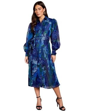 Coast Floral Organza Shirt Dress - Blue