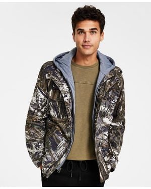 Levi's Sherpa Lined Two Pocket Hooded Trucker Jacket - Gray