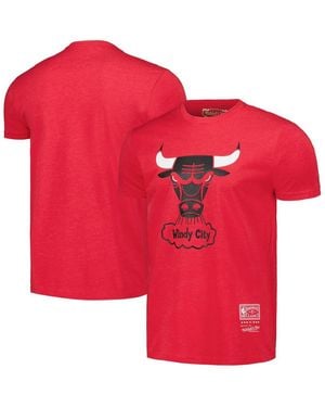 Mitchell & Ness And Chicago Bulls Hardwood Classics Mvp Throwback Logo T-shirt - Red