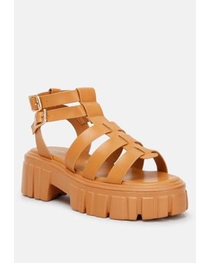 LONDON RAG Dewey Faux Leather Gladiators - Natural