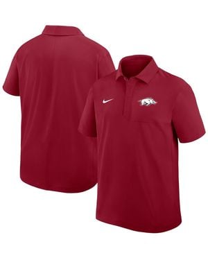 Nike Arkansas Razorbacks Woven Dri-fit Polo Shirt - Red