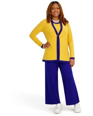 Kasper V-neck Button-front Cardigan - Blue