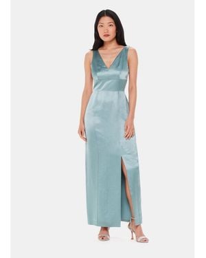 Whistles Charlotte Satin Maxi Dress - Blue
