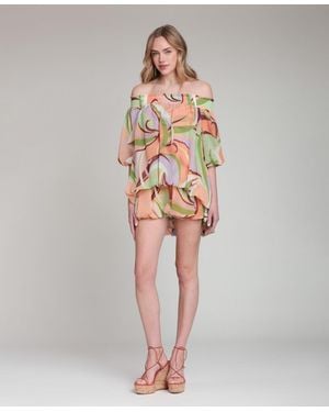 Avec Les Filles Off-shoulder Short Dress - Multicolor