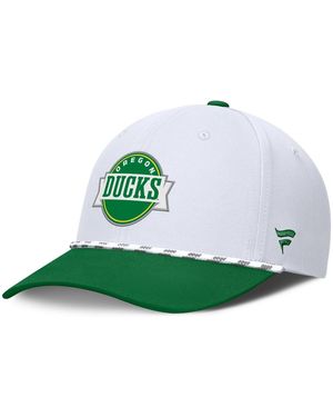 Fanatics White/green Oregon Ducks Admiral Adjustable Hat