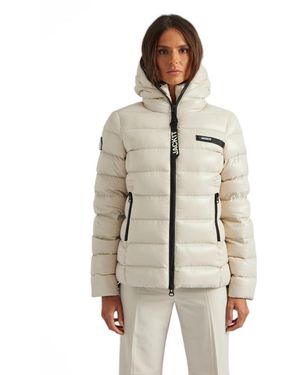 Jacket Hooded Quilted Puffer Jacket - Natural