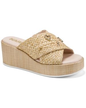 KARL LAGERFELD Caleigh Atelier Slip-on X Band Wedge Sandals - White