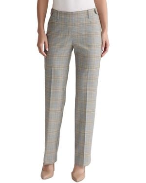 Jones New York Petite Glen Plaid Pull-on Pants - Gray