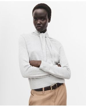 Mango Knot Turtleneck Sweater - White