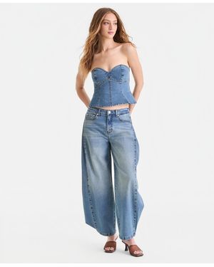 BarIII High Rise Barrel-leg Jeans - Blue