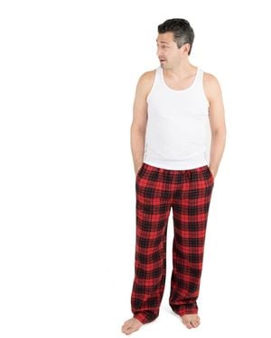Leveret Cotton Flannel Pajama Pants - Red