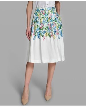 KARL LAGERFELD Pleated Placed Printed Skirt - Multicolor