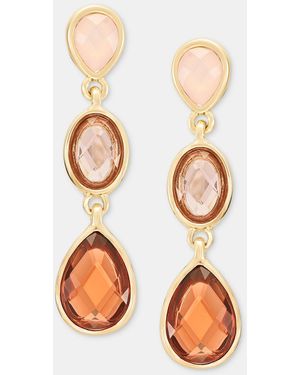 Anne Klein Faceted Stone Linear Drop Earrings - Multicolor