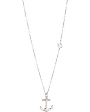 Ralph Lauren Sterling -plated Anchor Motif Necklace - White